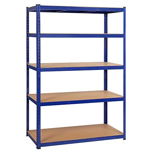 Offerta a tempo: Yaheetech Scaffale in Metallo Portata 875 kg a 5 Ripiani Scaffalattura 180 x 120 x 60 cm Senza Viti Regolabile Mensola in Acciaio Salvaspazio Garage Cucina Magazzino Blu - 19% da 79.99 € a 64.79 €