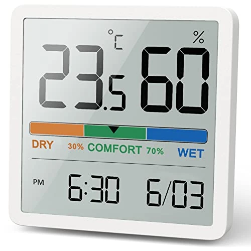 Oferta limitada: NOKLEAD Termómetro interior del higrómetro, termómetro digital de escritorio con monitor de temperatura y humedad, termómetro de (Blanco) de 12.99 EUR a 10.49 EUR (ahorro 19%)