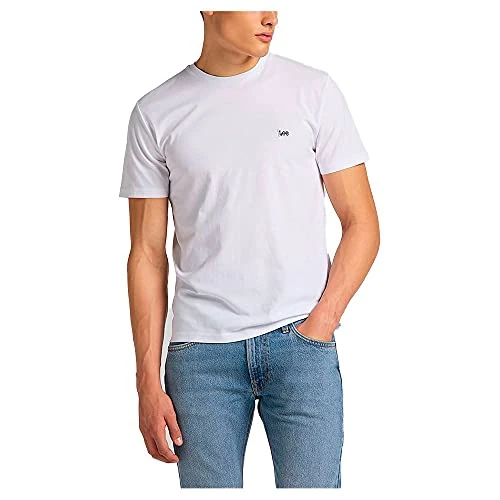Limited-time offer: Lee Men's PATCH LOGO TEE T- Shirt, White, XL from 25.00 GBP to 15.00 GBP (save 40%)