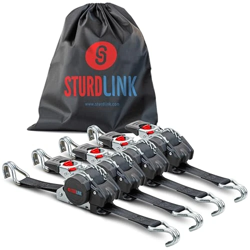 Oferta limitada: Cinchas de Amarre Carraca Autoenrollables 25mm 3m LC 300daN/600daN con Ganchos | Eslingas con Trinquete Automatico x4 | Correa Retractil | para Transporte, Remolque, Furgonetas | EN12195-2 Sturdlink® de 69.58 € a 69.58 € (ahorro 0.00%)