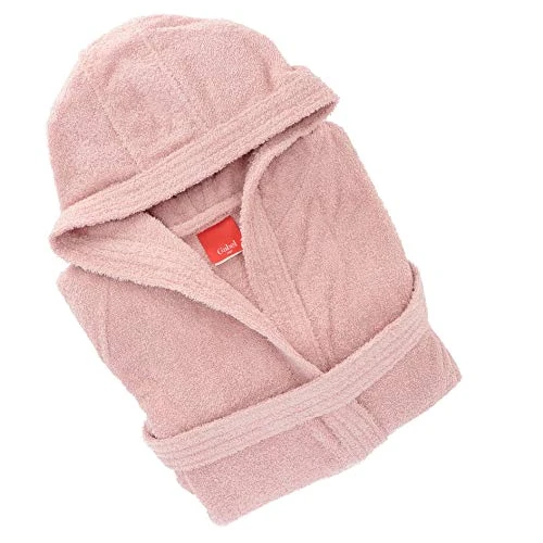 Gabel - Unisex Adult Bathrobe Made of Pure Cotton Wool Terry Towelling Plain Colour 380 g/m², Large Pockets, Belt and Practical Hood, Also as a Dressing Gown.