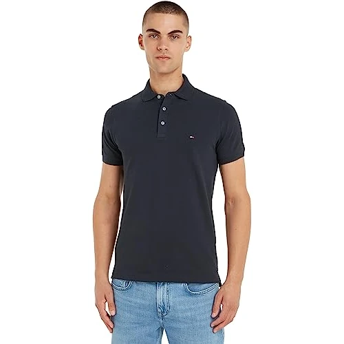 Limited-time offer: Tommy Hilfiger Men’s Short Sleeve 1985 Slim Fit Polo Shirt, Blue (Desert Sky), XL from 75.00 GBP to 35.45 GBP (save 53%)
