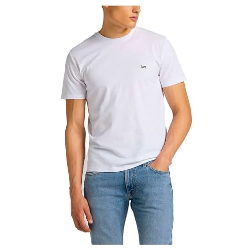Zeitlich begrenztes Angebot: Lee Mens Patch Logo Tee T-Shirts, White, 4XL von 25.00 € auf 12.50 € (50% Rabatt)