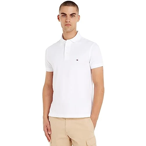 Offerta a tempo: Tommy Hilfiger Maglietta Polo Maniche Corte Uomo 1985 Slim Fit, Bianco (White), S - 51% da 79.90 € a 39.53 €