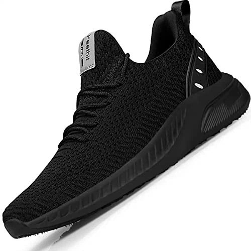 Offerta a tempo: Feethit Sneakers Uomo Scarpe da Running Corsa Uomo Respirabile Mesh Palestra Scarpe da Lavoro Comode Leggere Nero 43 - 27% da 40.99 € a 29.77 €