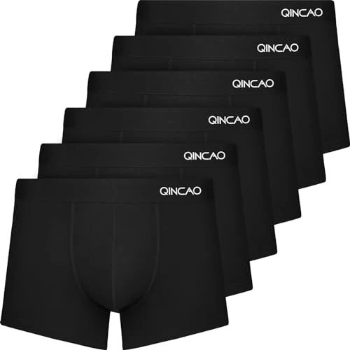 Offre limitee: QINCAO Boxers Homme Lot de 6 Coton sous-vêtement Fitted Trunk Caleçons Ultra Doux Confortale,Noir ×6,XL de 24.99 EUR a 24.99 EUR (economie 0%)