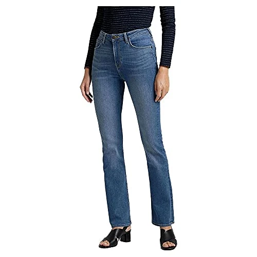 Zeitlich begrenztes Angebot: Lee Damen Breese Boot Jeans, Mid Worn Martha, 32W / 31L EU von 89.95 € auf 53.14 € (41% Rabatt)