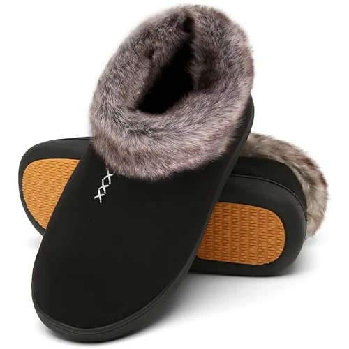 Offre limitée : Mishansha Chaussons Femme Hiver Chaud Fourrés Noir Profond 39EU | Antidérapante, Confortables, Léger, Souple, Mousse à Mémoire de Forme, À la maison, Marche, Slippers de 24.99 € à 21.24 € (15% de remise)