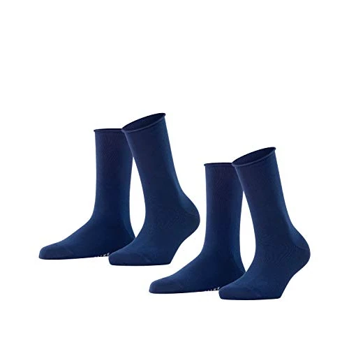 FALKE Femme Happy Double Pack W So Coton Unies Chaussettes, Bleu Royal Blue 6000, 39-42 EU