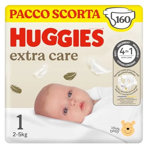 Offre limitée : Huggies Extra Care Bébé, 4 paquets de 40 couches, Incolore, Taille 1 (2-5 kg) de 29.69 EUR à 29.69 EUR (remise 0%)