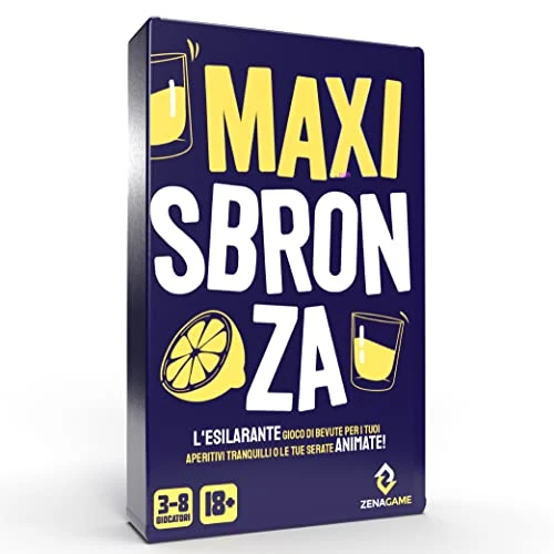 Offerta a tempo: ZENAGAME Maxi Sbronza, Il Gioco Alcolico con Carte per Bere Italiano - Drinking Game da Tavolo per Adulti, per Feste - 50% da 16.99 € a 8.50 €