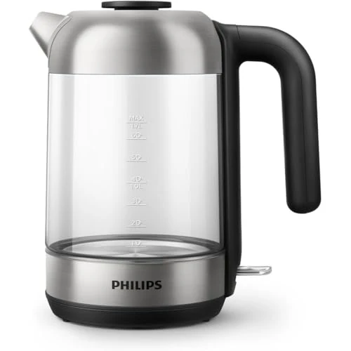 Offerta a tempo: Philips Bollitore Elettrico Serie 5000, Capacità 1,7L, Design Elegante in Vetro, Protezione contro il funzionamento a secco, Filtro con Micro-Trama (HD9339/80) - 20% da 49.99 € a 39.99 €