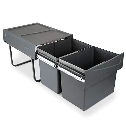 Limited-time offer: Emuca 8199523 Waste Bin, Anthracite Grey, 2 x 15 litres from $82.87 to $82.87 (save 0.00%)