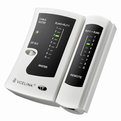 Oferta limitowana: VCELINK Tester kabli, tester sieci do kabli RJ45, RJ11, tester kabli krosowych, tester LAN, obcinacz do kabli telefonicznych, szary z 43.99 zł na 43.99 zł (oszczędź 0.00%)