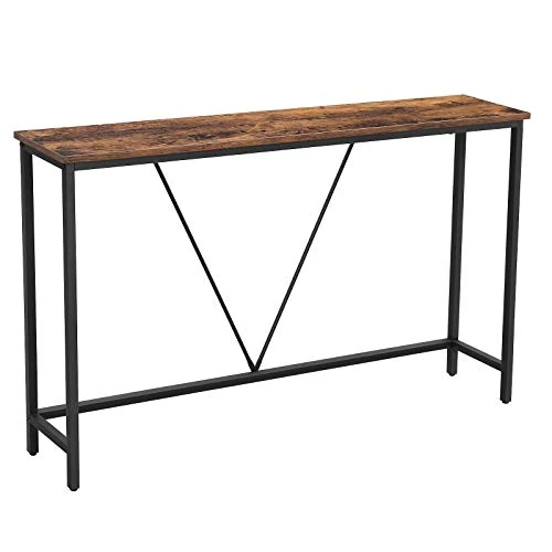 Offerta a tempo: VASAGLE Tavolo Consolle Ingresso, Tavolo Stretto per Divano in Soggiorno, Salotto, Corridoio, Montaggio Facile, Marrone Vintage e Nero Inchiostro LNT020B01 - 15% da 39.99 € a 33.99 €