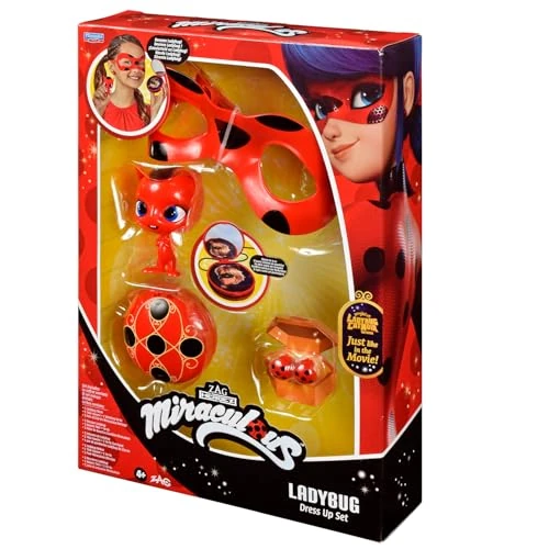 Offerta a tempo: BANDAI - Miraculous Ladybug - Set di Trasformazione - Costume Ladybug - Maschera, Yoyo, Orecchini Tikki Kwami - Costume e accessori Miraculous - Giocattolo per bambini di 4 anni e più - P50601 - 34% da 30.15 € a 20.00 €
