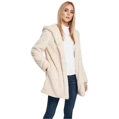 Offre limitee: Urban Classics Ladies Hooded Teddy Coat Faux Four, Blanc cassé, XL Femme de 79.90 EUR a 39.99 EUR (economie 50%)