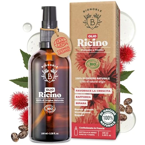 Limitiertes Angebot: BIONOBLE Rizinusöl Kaltgepresst Bio - 100% Natürlich, Ohne Hexan - Wachstumsfördernd, Repariert - Rizinusöl Bio Haare, Wimpern, Augenbrauen, Haut - Castor Oil - Glasflasche, Pipette, Pumpe - 100ml von 13.98 EUR auf 13.98 EUR (Spare 0%)