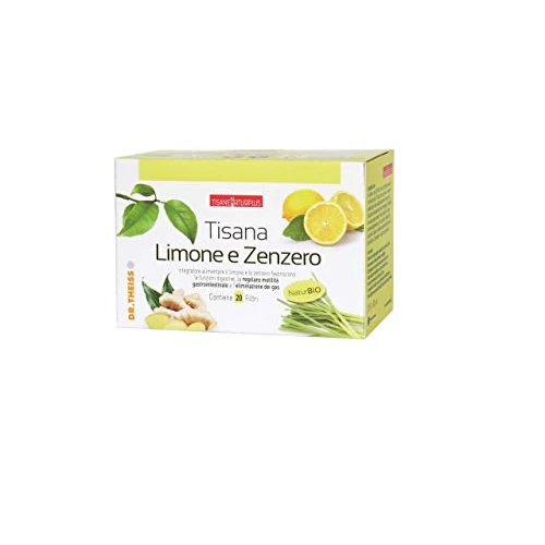 Offerta a tempo: Dr. Theiss Tisana Zenzero e Limone di Sicilia - Integratore Alimentare Confezione da 20 Filtri - Per Pancia Piatta, Gonfiore Addominale e Sollievo allo Stomaco - 50% da 8.00 € a 4.04 €