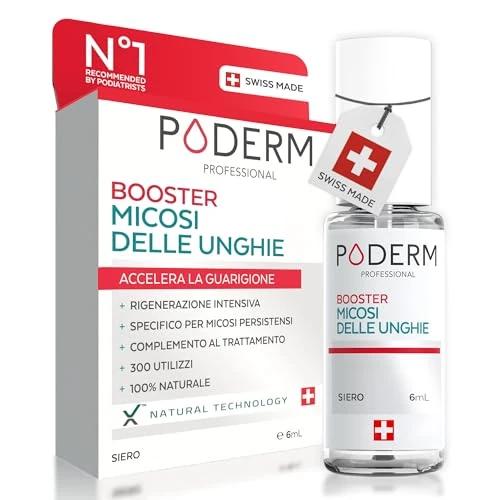 PODERM MICOSI UNGHIA PIEDE COMPLEMENT BOOSTER -Trattamento micosi unghie piedi – Dimezza durata trattamento – Non utilizzare solo – Prodotto in Svizzera