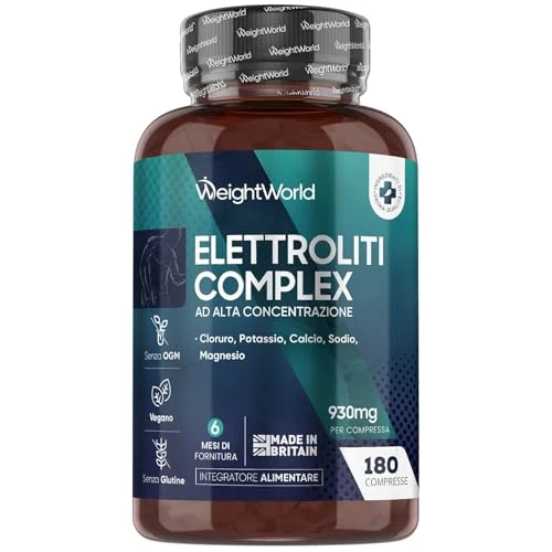 Offerta a tempo: Elettroliti Vegani, 5 Sali Minerali, Magnesio, Potassio, Cloruro, Sodio Calcio, 6 Mesi di Scorta, 1 Compressa al Giorno, Elettroliti Integratore, Pre Workout, Post Workout, Electrolytes 180 Compresse - 12% da 25.99 € a 22.79 €