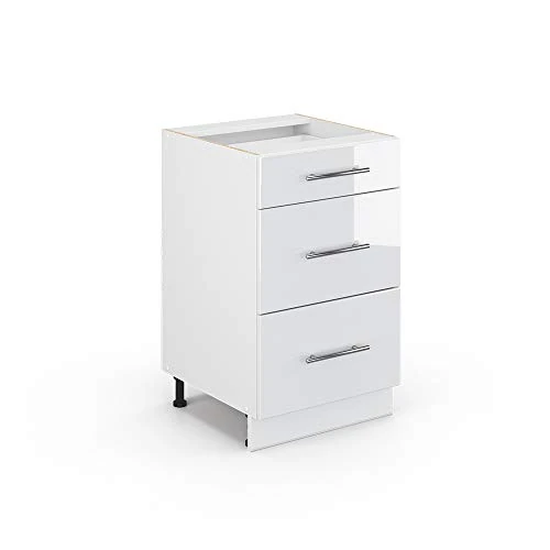 Oferta limitada: Vicco Mueble bajo de Cocina Fame-Line, Blanco Alto Brillo/Blanco, 50 cm sin encimera de 192.90 EUR a 171.85 EUR (ahorro 10%)