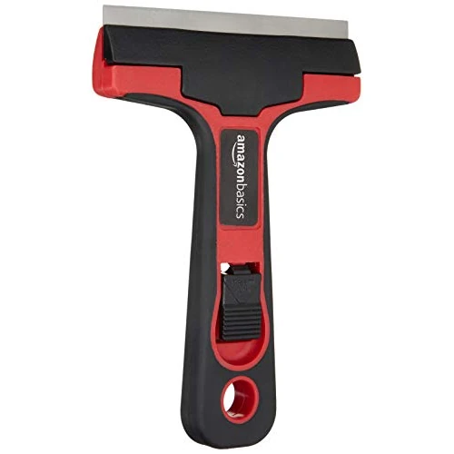 Amazon Basics Raschietto per vetro e piastrelle con impugnatura morbida da 10.16 cm