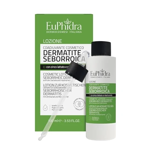 Euphidra, Flacone con Contagocce 100 ml, Lozione Dermatite Seborroica, Coadiuvante Cosmetico per Cuoio Capelluto, Viso e Corpo con Zinco, Niacinamide e Sarcosina, Dermatologicamente Testato