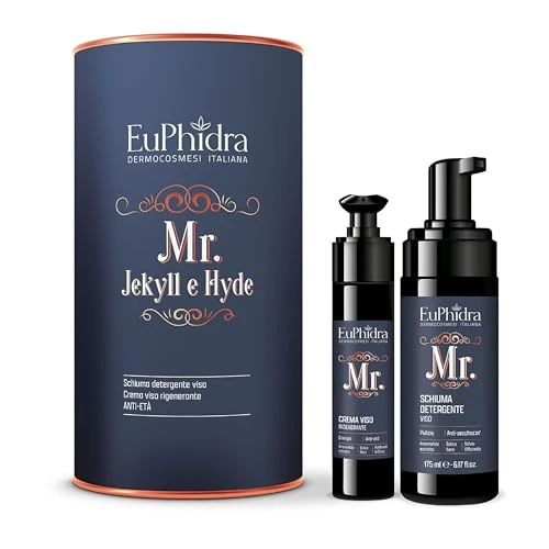 Offerta a tempo: Euphidra, Cofanetto Mr. Jekill e Hyde Viso Anti-età, con Schiuma Detergente e Crema Rigenerante, con Estratti Naturali di Amamelide e Salice Nero, Senza SLES, Parabeni e Oli Minerali - 41% da 24.90 € a 14.72 €
