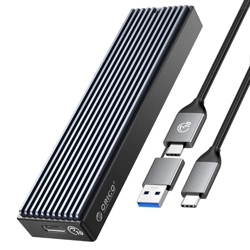 ORICO M.2 NVMe SSD Enclosure 10Gbps USB External Adapter USB3.2/ USB3.1 Gen2 USB-C Hard Drive Enclosure for M.2 PCIe NVME M-Key 2230/2242/2260/2280 SSD, with UASP - M2PV