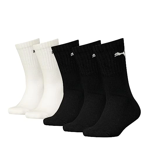 Offerta a tempo: PUMA Crew, Calzini Unisex - Bambini e Ragazzi, Nero/Bianco, 27-30 (Pacco da 5) - 0.00% da 12.63 € a 12.63 €