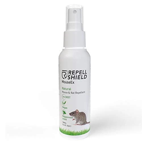 Offerta a tempo: RepellShield Spray Repellente per Topi Naturale a Base di Menta Piperita - Dissuasori per Topi, Scaccia Topi e Ratti - Alternativa a Ultrasuoni per Topi - Repellente topi da Esterno e Interno (100ml) - 0% da 12.99 € a 12.99 €