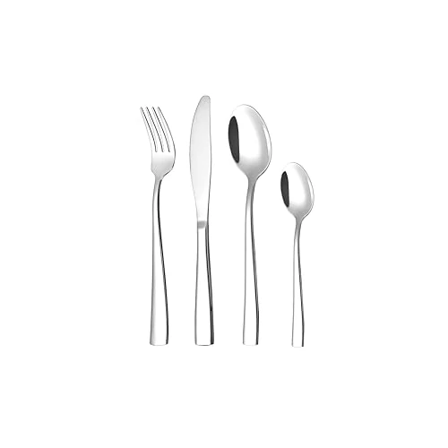 Offerta a tempo: Otto Koning - Leipzig - Set di posate 24 pezzi, in acciaio inox - lucidato a specchio, spessore 3mm. Un set di posate per 6 persone dal design moderno e semplice - 24% da 25.00 € a 18.99 €