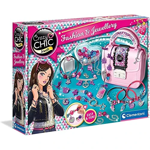 Offre limitee: Clementoni - 18598 - Crazy Chic - Fashion & Jewellery, Sac a Main Enfant Fille - Coffret de Bijoux pour Filles, kit de Loisir créatif 7 Ans, Bracelet Enfant Fille, crée Bracelet de 36.27 EUR a 32.66 EUR (economie 10%)