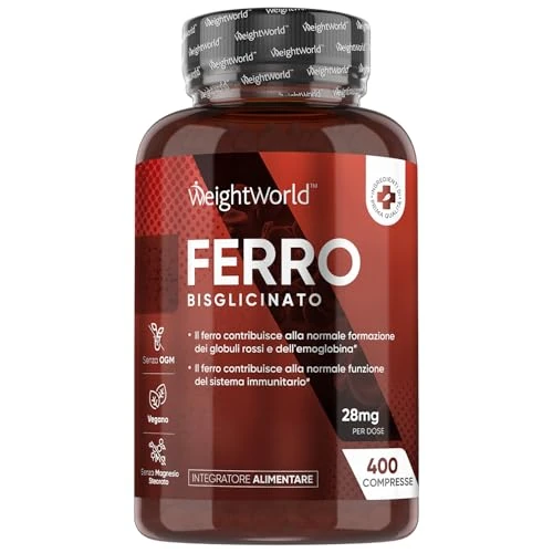 Eisentabletten - 400 vegane Tabletten - Eisen trägt zu einem normalen Energiestoffwechsel bei (EFSA) - 28mg Iron täglich - 6+ Monate Vorrat - Eisenbisglycinat - WeightWorld