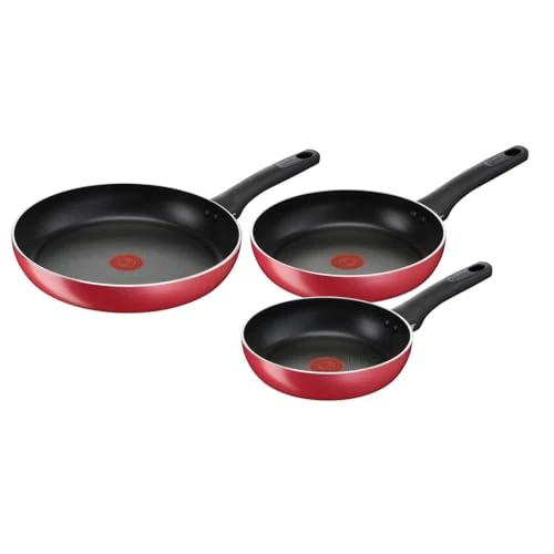 Offerta a tempo: Lagostina Cucina Mediterranea Set di Padelle Antiaderenti in Alluminio Ø 20/24/28 cm, 3 Pezzi, Batteria Pentole Induzione, Gas e Forno, Indicatore Cottura Thermo-Signal, Manici Ergonomici in Bakelite - 26% da 64.90 € a 47.98 €