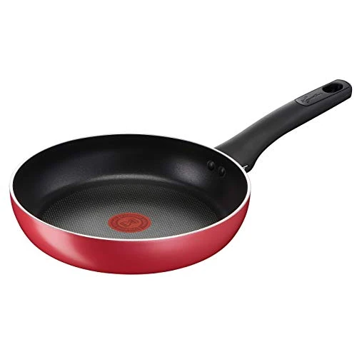 Lagostina Cuisine méditerranéenne Poêle antiadhésive en aluminium Ø 26 cm, induction, gaz et four, avec indicateur de cuisson thermo-Signal, revêtement Titanium Easy, poignée ergonomique en Bakelite