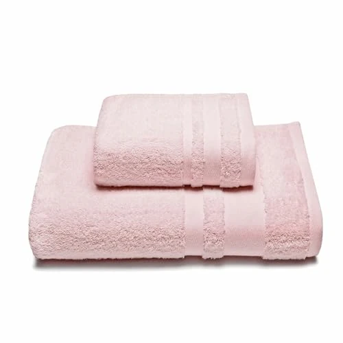 Caleffi Handdoek met gastendoekje van katoen Soft Pink Rouge - 1000514