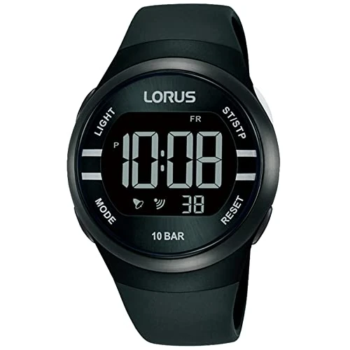 Lorus Reloj Digital de Cuarzo con Correa de Silicona, Negro, Fashion