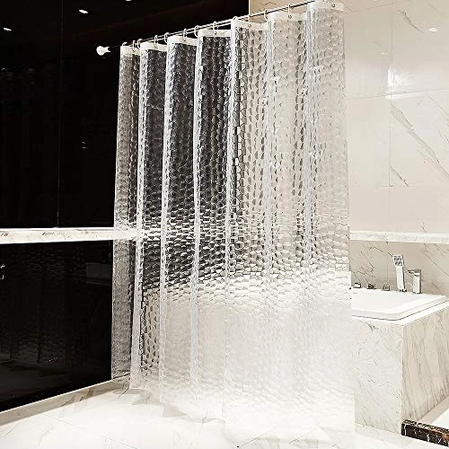 Oferta ograniczona: OTraki Zasłona prysznicowa 200 x 200 cm, obciążona zasłona łazienkowa, wodoodporna, 3D, półprzezroczysta, EVA, wytrzymała, długa, przezroczysta, łazienkowa zasłona prysznicowa z 13 haczykami z 21.59 EUR na 12.99 EUR (znizka 40%)