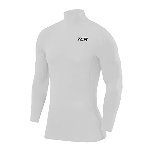 Offerta a tempo: TCA PRO Performance Uomo Maglia Collo Alto a Maniche Lunghe - Bianco, L - 55% da 21.99 € a 9.99 €