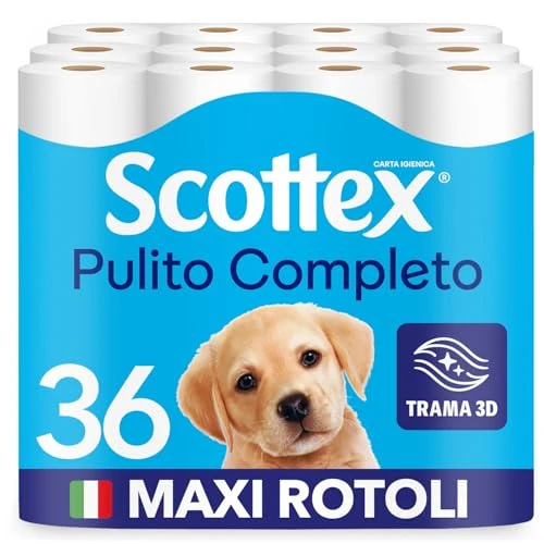 Beperkte aanbieding: Scottex Pulito Completo Toiletpapier, zacht en duurzaam, met katoenvezels, gemaakt in Italië, 36 rollen Maxi van 39.63 EUR naar 39.63 EUR (besparing 0%)