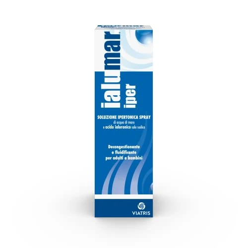 Offerta a tempo: Ialumar Iper Nasale, Decongestionante e Fluidificante per Adulti e Bambini, Soluzione Ipertonica Spray con Acqua di Mare e Acido Ialuronico, 100ml - 29% da 16.95 € a 11.99 €