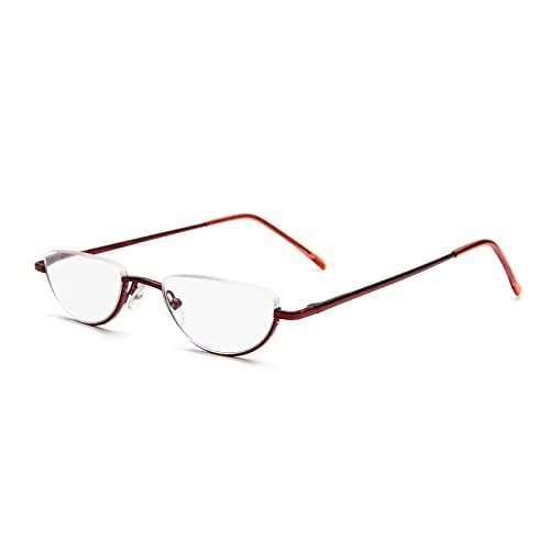 Offerta a tempo: KoKoBin Unisex Occhiali da lettura, Mezza cornice Supporti di lettura ultrasottili Con cerniera in metallo occhiali (Rosso, 3.5) - 36% da 9.69 € a 6.20 €