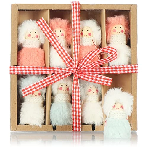 Offerta a tempo: COM-FOUR® 8x angeli pendenti per albero di Natale premium - Decorazioni - figure di fate come etichette regalo - Troll decorativi svedese-scandinavi - 31% da 10.99 € a 7.55 €