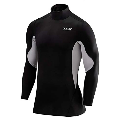 Offerta a tempo: TCA SuperThermal Maglia Termica Collo Alto per Uomo a Compressione con Maniche Lunghe - Nero/Grigio Chiaro (Vecchio), M Uomo - 63% da 22.99 € a 8.54 €