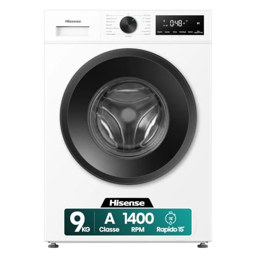 Tijdelijke aanbieding: Hisense WF1I9042BWP Wasmengsel met stoomfunctie, 9 kg, 1400 rpm, 15 programma's, TFT-kleurendisplay, 72 dB, Automix-wasmiddellade, Pure Jet, snelwasprogramma, anti-allergie, EEK A, wit van 612.82 € naar 506.81 € (17.3% korting)
