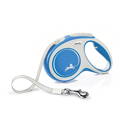 Flexi® Comfort M Sangle 5 m Bleu, Laisse rétractable pour Chiens jusqu'à 25 kg