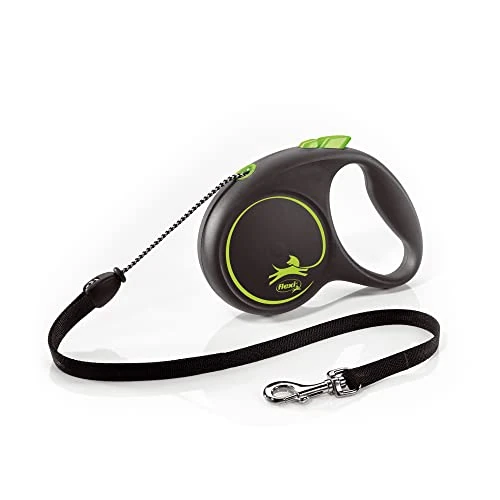 Oferta limitada: Flexi® Black Design M Cordón 5 m Negro/Verde, Correa Extensible para Perros hasta máx. 20 kg de 15.10 € a 15.10 € (ahorro 0.00%)