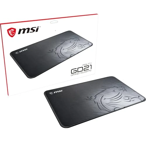 MSI Agility GD21 - Alfombrilla de ratóngaming, Superficie de Tejido Sedoso Gaming, Base Antideslizante - 320 x 220 x 3mm